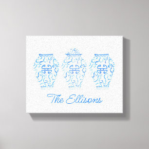 Toile Chinoiserie Aquarelle Ginger Jar Vase