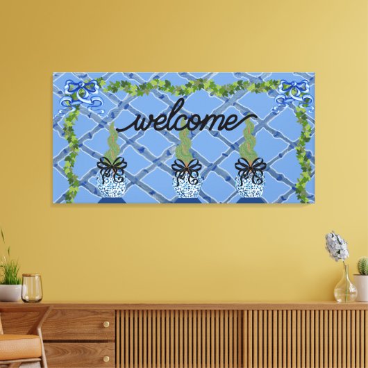 Toile Chinoiserie Blue Ginger Jars Topiary (Insitu(Salon))