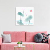 Toile Chinoiserie Chinoise Lave-encre peinture Lotus Flo (Insitu(Salon))