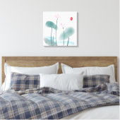 Toile Chinoiserie Chinoise Lave-encre peinture Lotus Flo (Insitu(Chambre))