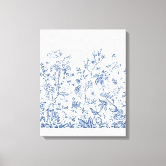 Toile Chinoiserie classique bleue et blanche (Recto)