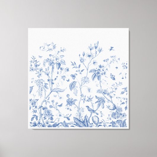 Toile Chinoiserie classique bleue et blanche (Recto)