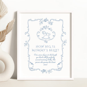 Toile Chinoiserie Hoe groot is haar buik Poster