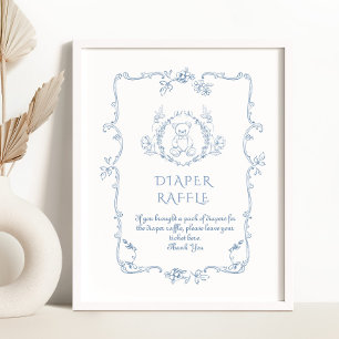 Toile  Chinoiserie Teddy beer Luierverloting Poster