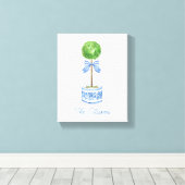 Toile Chinoiserie Watercolor Bow Topiary (Insitu (Plancher de Bois))