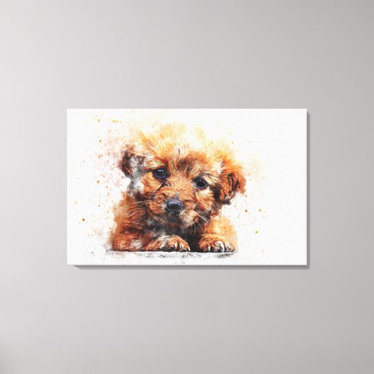 Toile Chiot aquarelle (Recto)