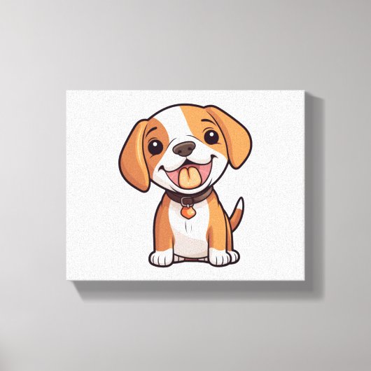 Toile Chiot Beagle Kawaii (Recto)