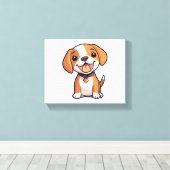 Toile Chiot Beagle Kawaii (Insitu (Plancher de Bois))