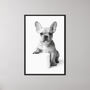 Toile Chiot Bouledogue Français Minimal Papier Toilette
