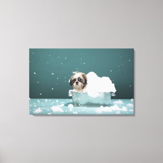 Toile Chiot dans le bain de mousse (Recto)