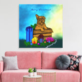 Toile Chiot dans une boîte, Joyeux Noël (Insitu(Salon))