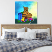 Toile Chiot dans une boîte, Joyeux Noël (Insitu(Chambre))