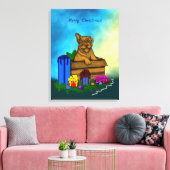 Toile Chiot dans une boîte, Joyeux Noël (Insitu(Salon))