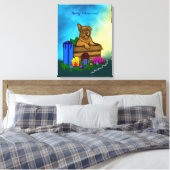 Toile Chiot dans une boîte, Joyeux Noël (Insitu(Chambre))