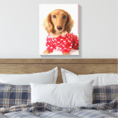 Toile Chiot de Dachshund portant l'tenue de Saint Valent (Insitu(Chambre))
