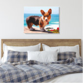 Toile chiot Pembroke Welsh Corgi debout sur une table (Insitu(Chambre))