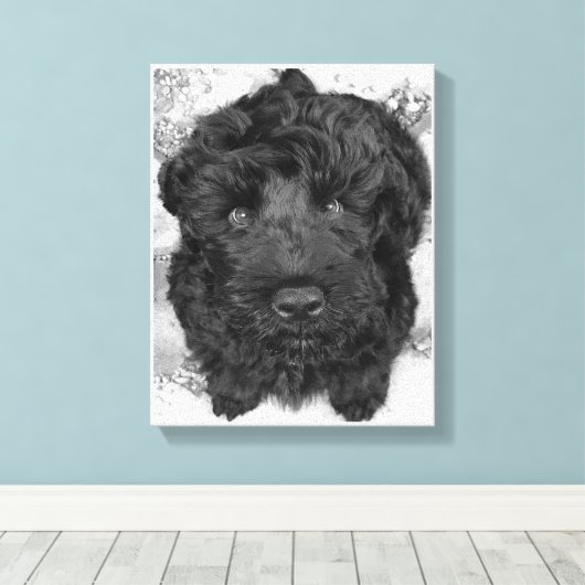 Toile Chiot russe Terrier noir (Insitu (Plancher de Bois))