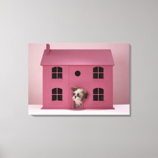 Toile Chiot sortant de la maison de poupée (Recto)