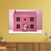 Toile Chiot sortant de la maison de poupée (Insitu(Salon))
