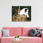 Toile Chiots de boîte dans le panier (Insitu(Salon))