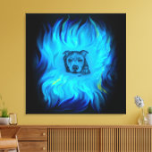 Toile Chiots Staffy Bleu (Insitu(Salon))