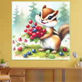 Toile Chipmuk holding berries (Insitu(Salon))