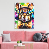 Toile Chipmunk dans les casques, graffiti (Insitu(Salon))