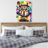 Toile Chipmunk dans les casques, graffiti (Insitu(Chambre))