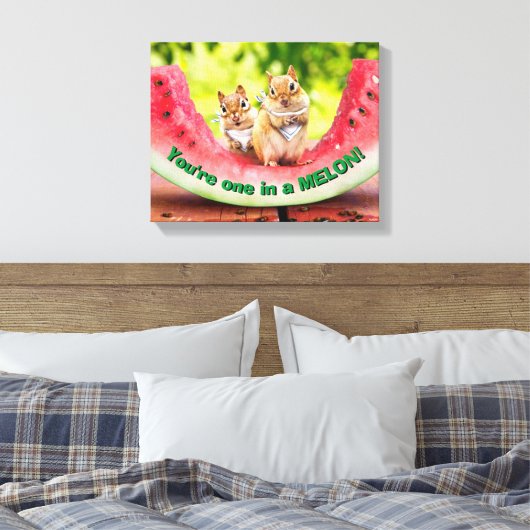 Toile Chipmunks mangeant de la pastèque (Insitu(Chambre))