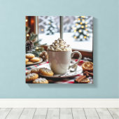 Toile Chocolat chaud et biscuits à sucre Noël festif (Insitu (Plancher de Bois))