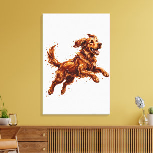 Toile Chocolat Éclaboussure de Chien Heureux – Art de Ch