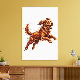 Toile Chocolat Éclaboussure de Chien Heureux – Art de Ch