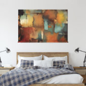 Toile Chocolat Patchwork Abstrait (Insitu(Chambre))