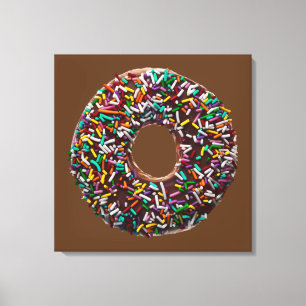 Toile Chocolate donut with colorful sprinkles