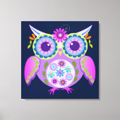 Toile Chouette à fleurs décorative (Recto)