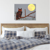Toile Chouette à grande corne | PLEINE LUNE (Insitu(Chambre))