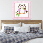 Toile Chouette à ressort mignonne sur une feuille de can (Insitu(Chambre))