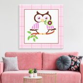 Toile Chouette à ressort mignonne sur une feuille de can (Insitu(Salon))