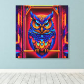 Toile Chouette Abstraite couleur (Insitu (Plancher de Bois))