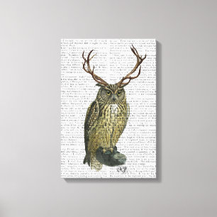Toile Chouette avec Antlers