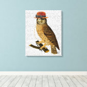 Toile Chouette avec Casquette Bowler style Steampunk (Insitu (Plancher de Bois))