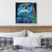 Toile Chouette colorée générée par Ai (Insitu(Chambre))