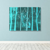 Toile Chouette de la forêt grunge bleu (Insitu (Plancher de Bois))