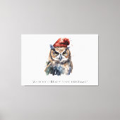 Toile Chouette d'hiver enchantée, personnalisée (Recto)