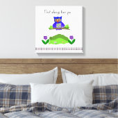 Toile Chouette fantaisiste avec citation (Insitu(Chambre))