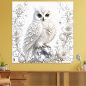 Toile Chouette Perle de Cristal Blanc (Insitu(Salon))