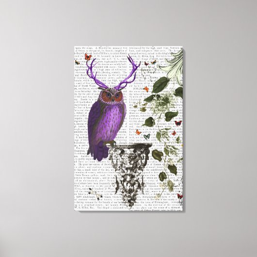 Toile Chouette pourpre avec Antlers (Recto)