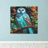 Toile Chouette turquoise (Insitu (Plancher de Bois))