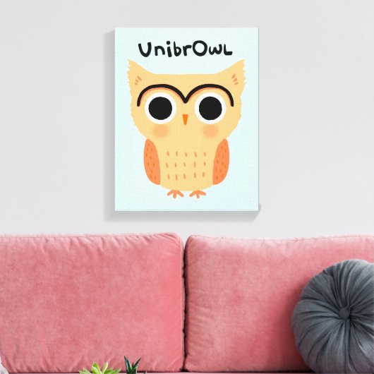 Toile Chouette unibrow UnibrOwl | Chouette à sourcils mi (Insitu(Salon))
