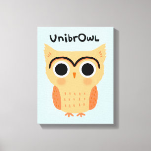 Toile Chouette unibrow UnibrOwl   Chouette à sourcils mi
